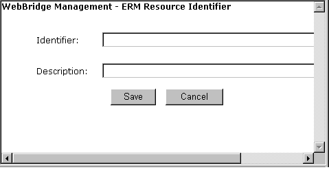WebBridge Management-ERM Resource Identifier