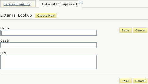 External Lookup (new) tab External Lookup (new) tab