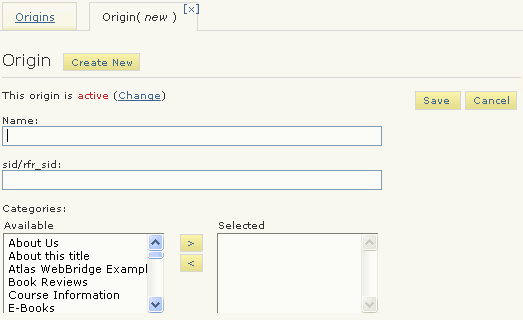 Origin (new) tab Origin (new) tab