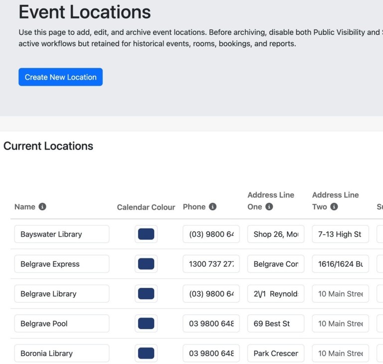 Location color-coding for Public and Staff calendars